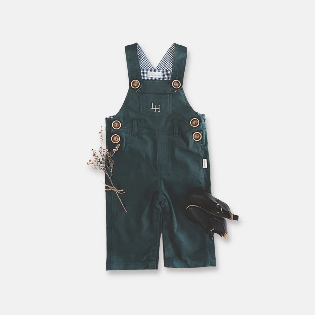Love Henry Baby Boys Roy Dungaree in Green Corduroy