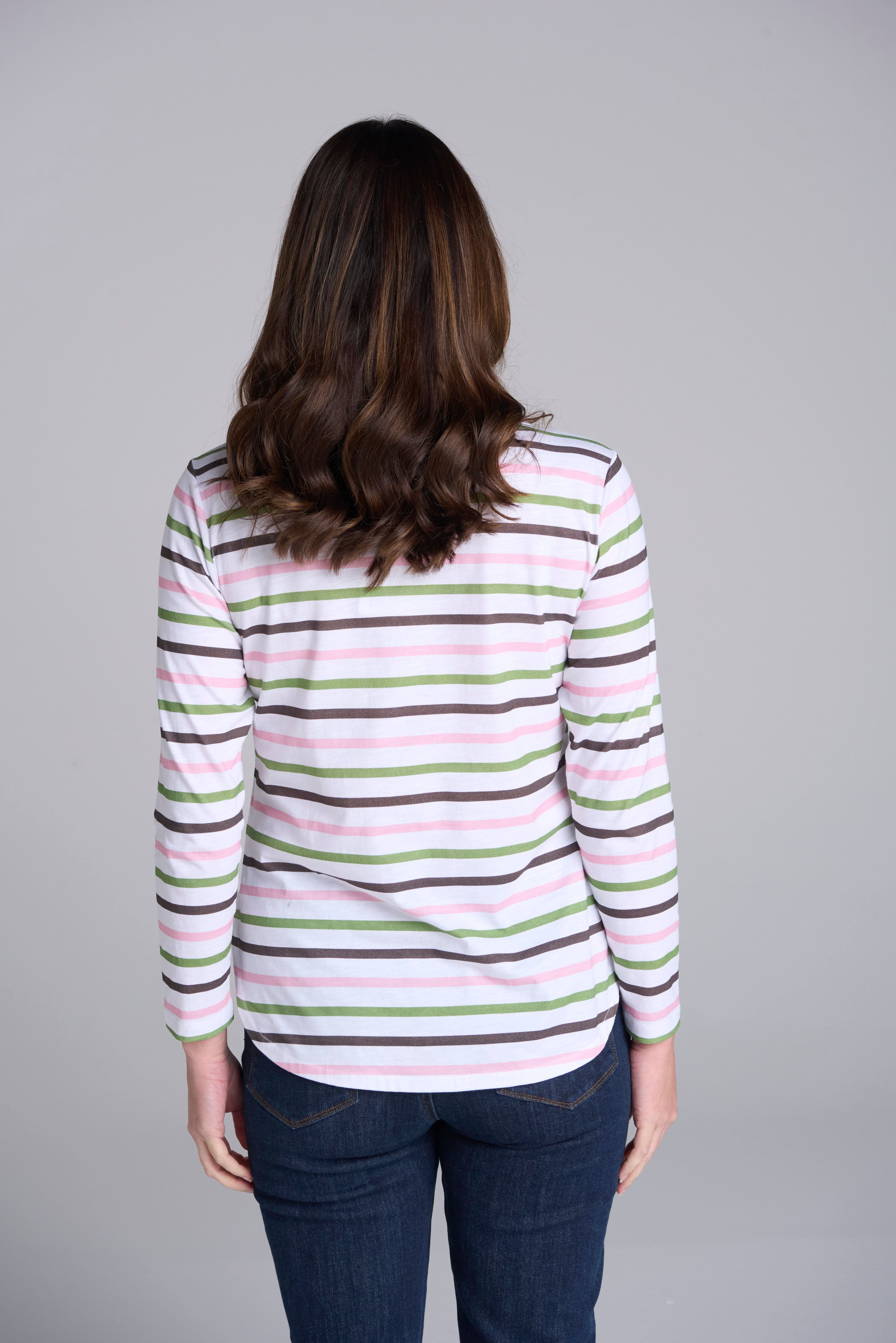 Goondiwindi Cotton Multi Stripe Long Sleeve Top