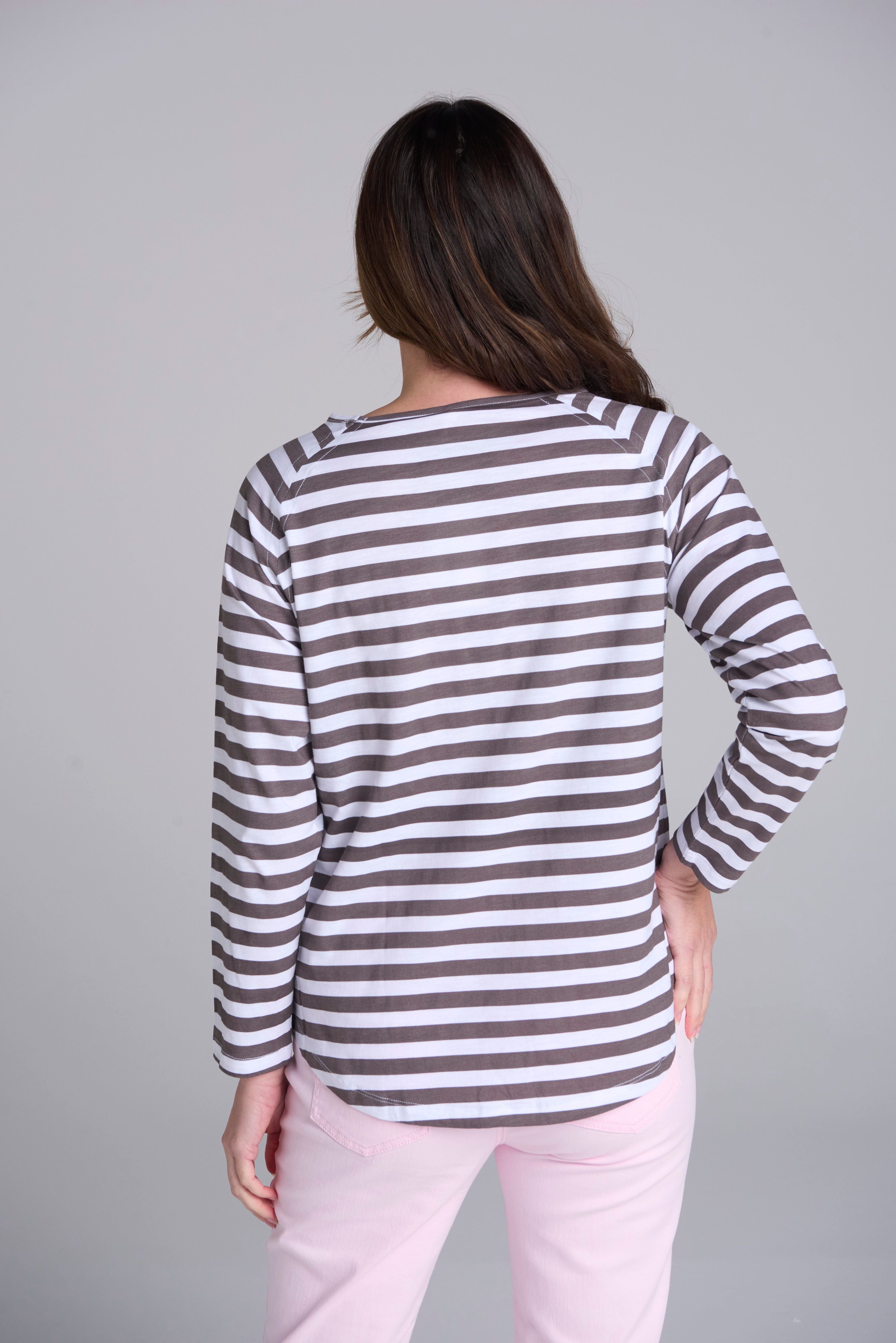 Goondiwindi Cotton Women's Stripe Raglan Long Sleeve