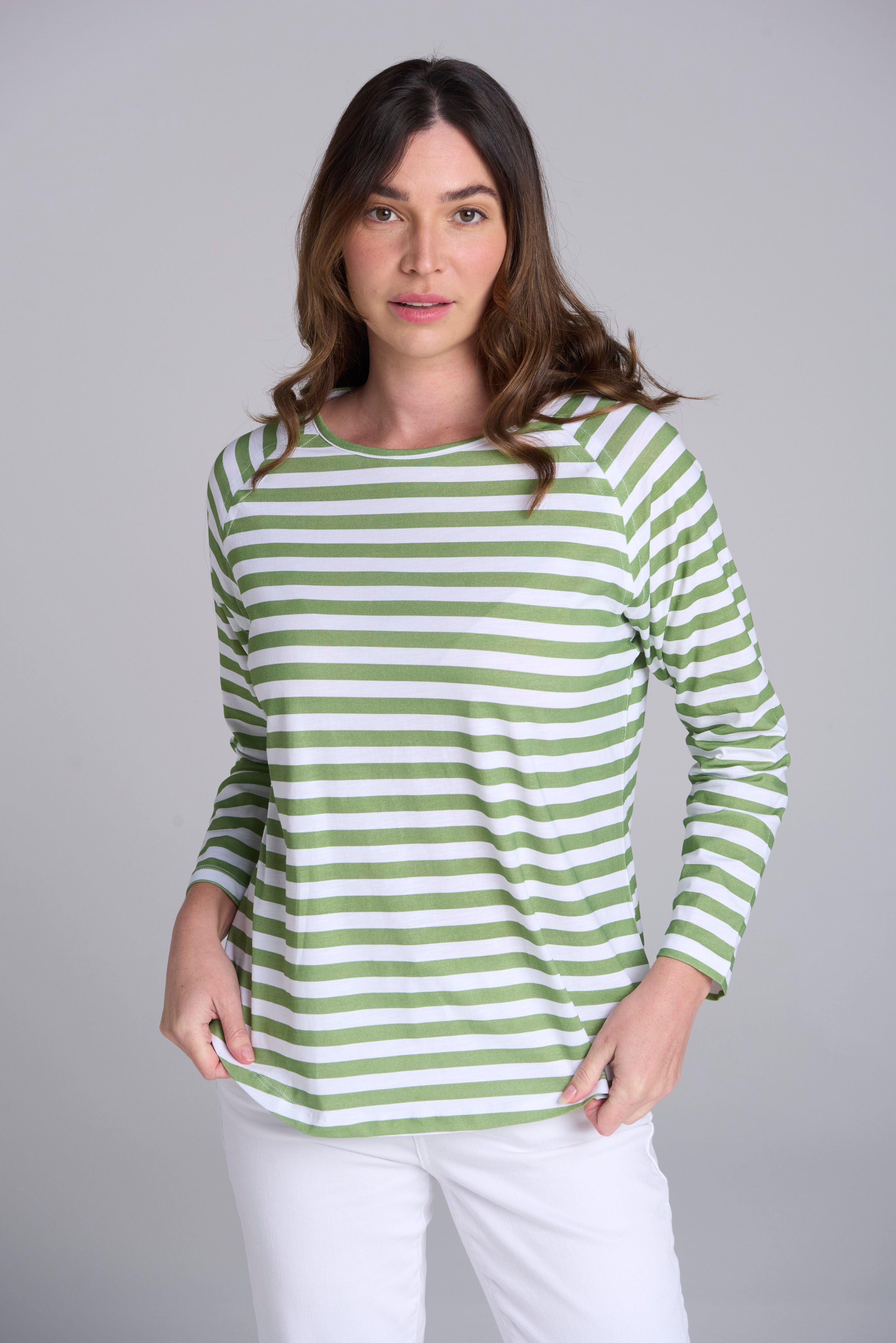 Goondiwindi Cotton Women's Stripe Raglan Long Sleeve
