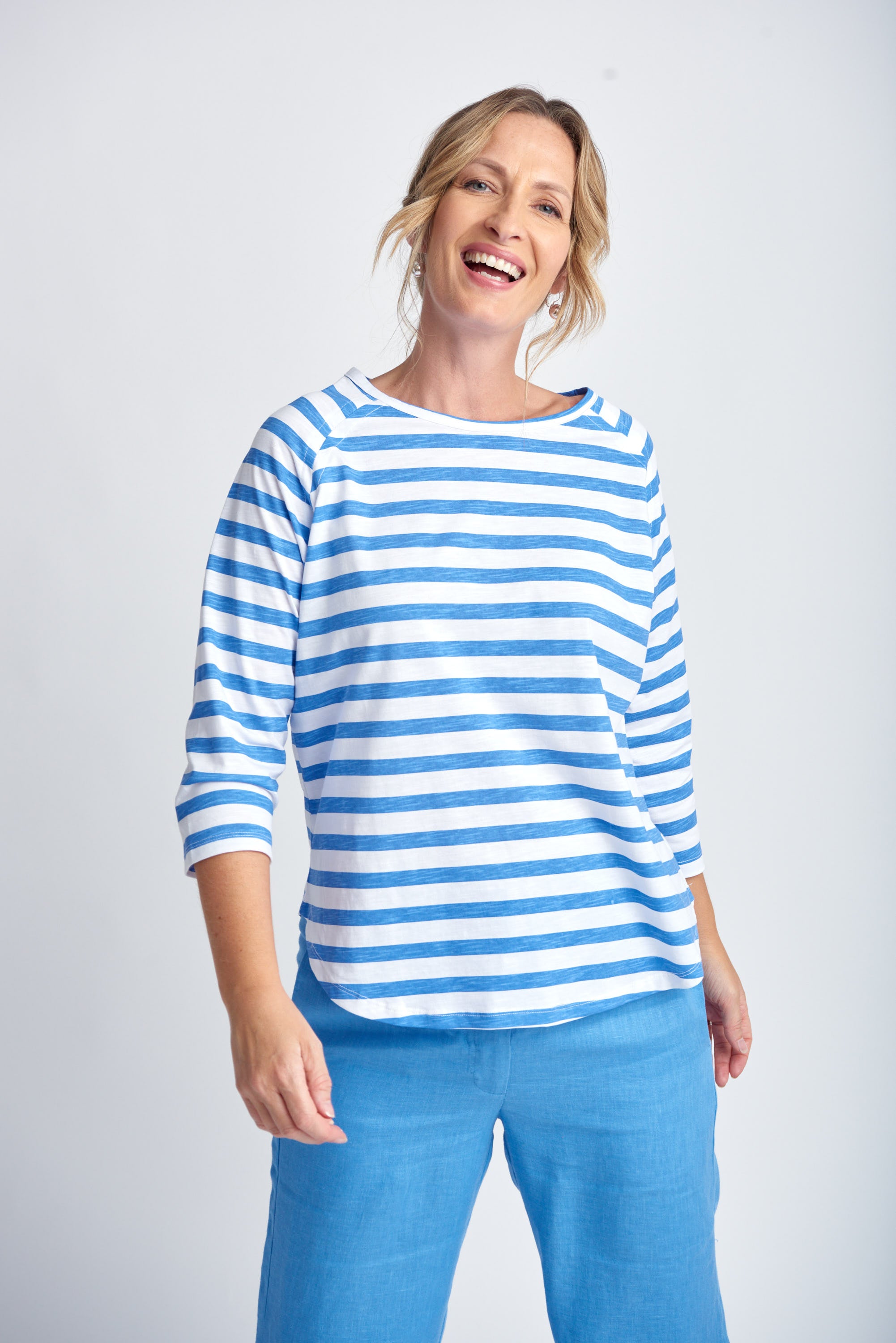 Goondiwindi Cotton 3/4 Raglan Sleeve Stripe Tee