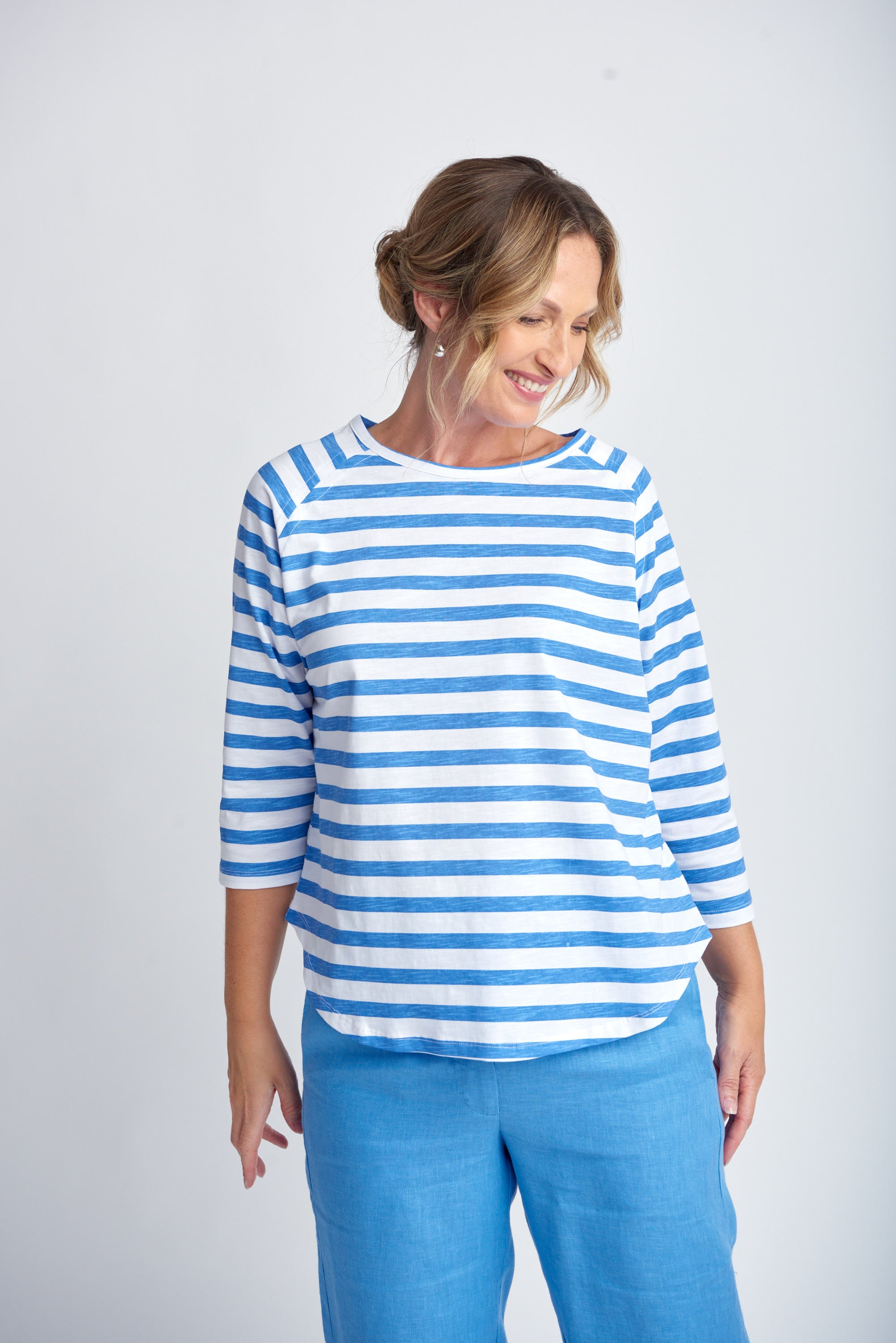 Goondiwindi Cotton 3/4 Raglan Sleeve Stripe Tee