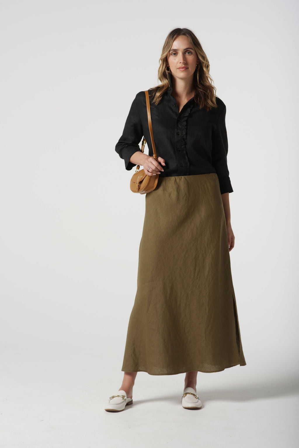 Goondiwindi Cotton Bias Cut Side Split Skirt