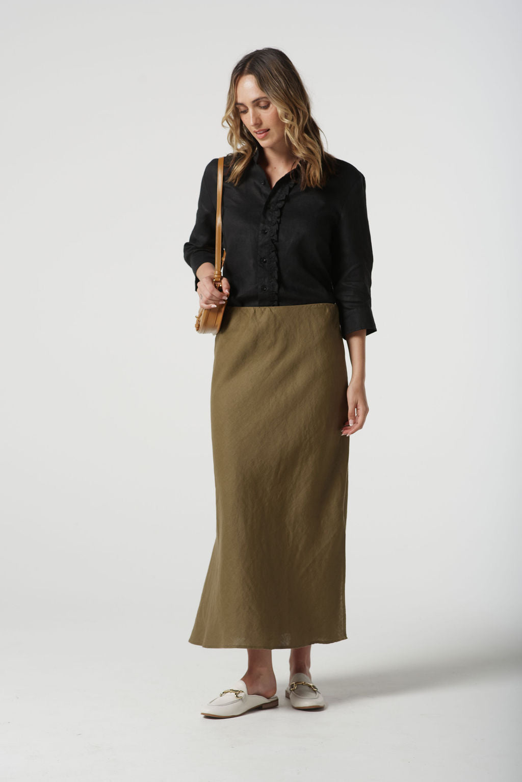 Goondiwindi Cotton Bias Cut Side Split Skirt