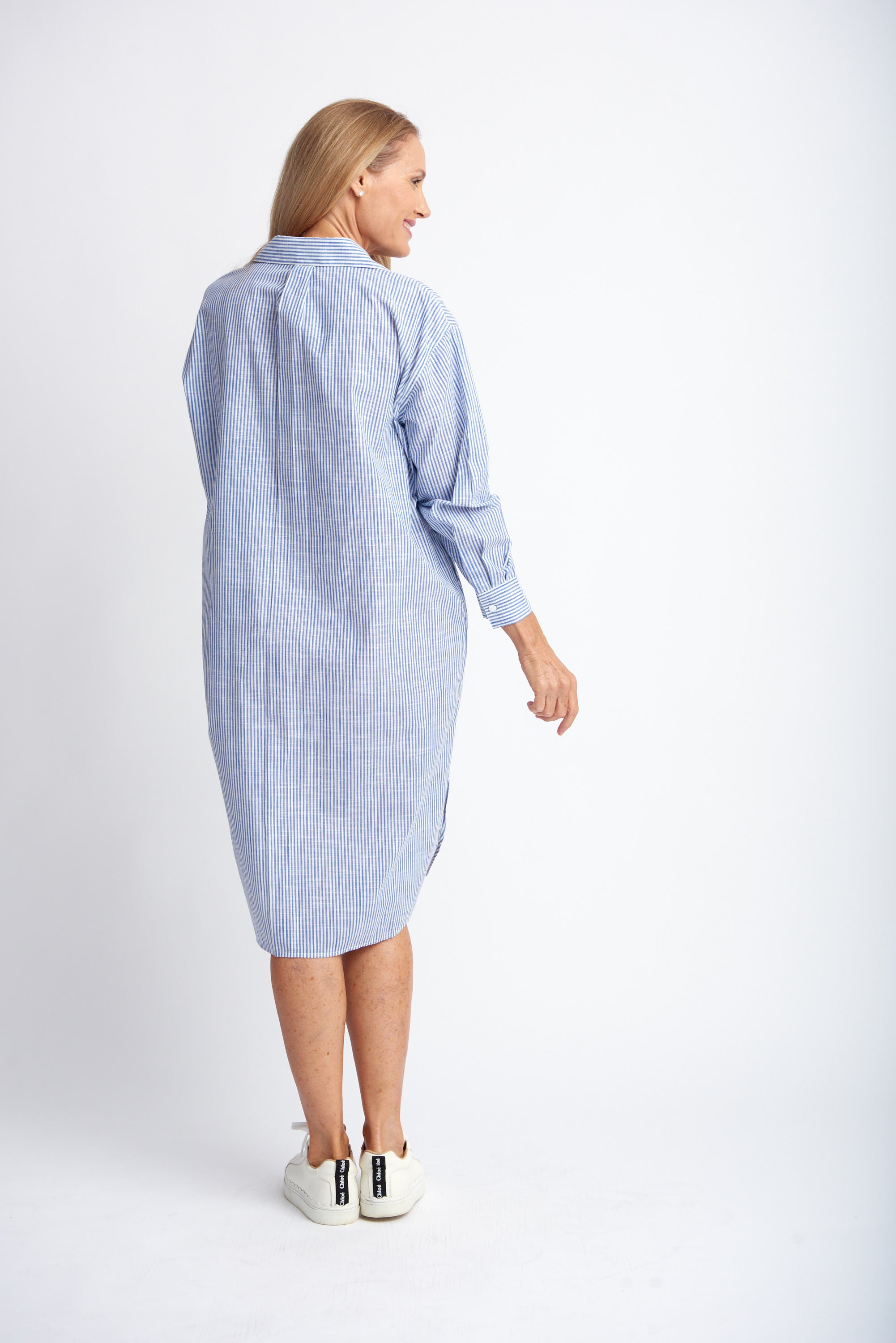 Goondiwindi Cotton Relaxed Ruffle Cotton Shirt Dress