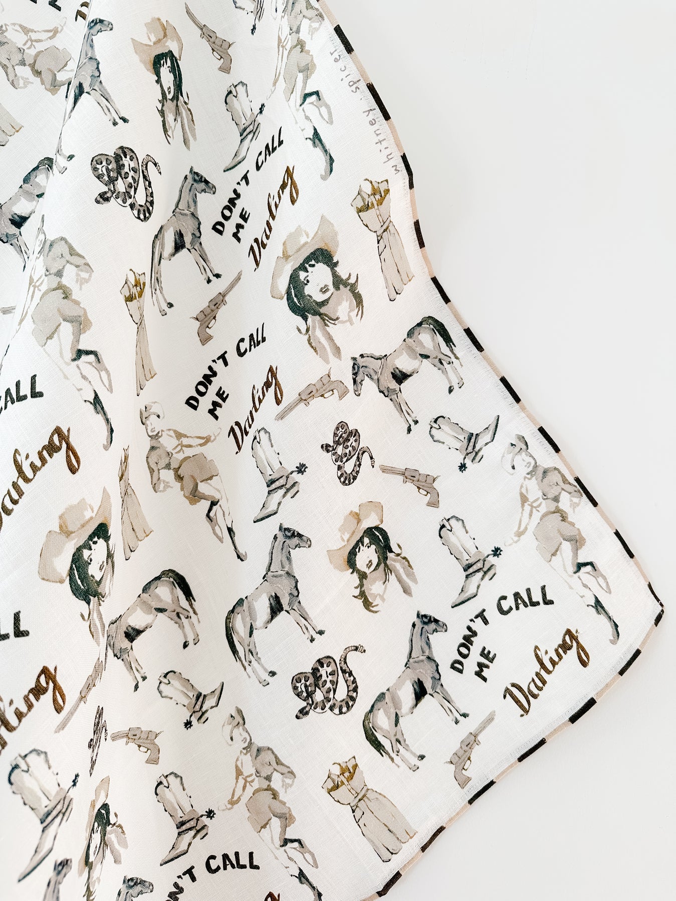 Whitney Spicer Linen Tea Towel 'The Darling'