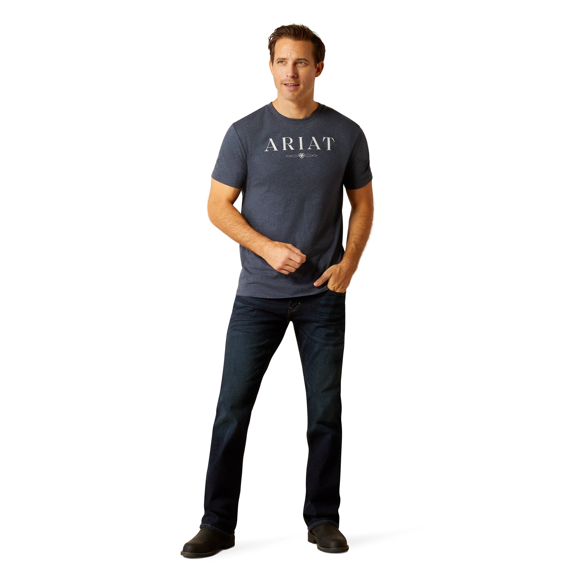 Ariat Men's Black & White Logo Tee