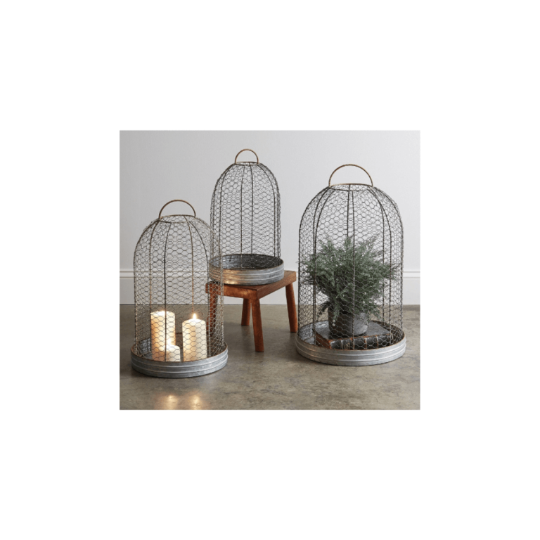 TCCS Darlin Dome Wire Cloche Plant/Candle Holders Set of 3