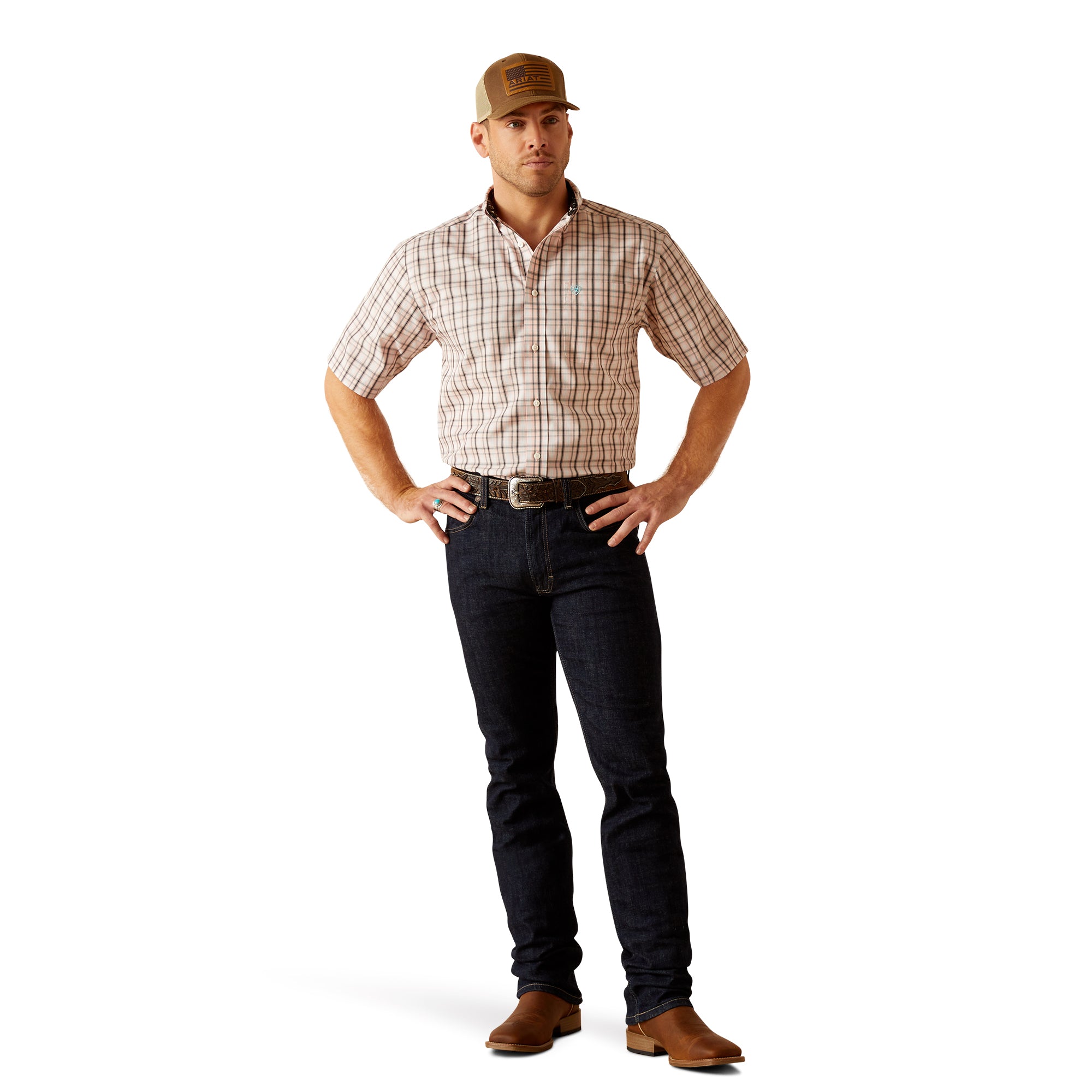 Ariat Men's Wrinkle Free Sage Short Sleeve Shirt