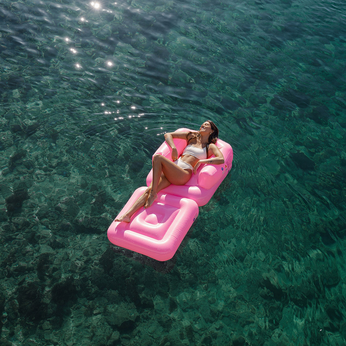 Sunnylife Inflatable Lilo Chair in Neon Pink