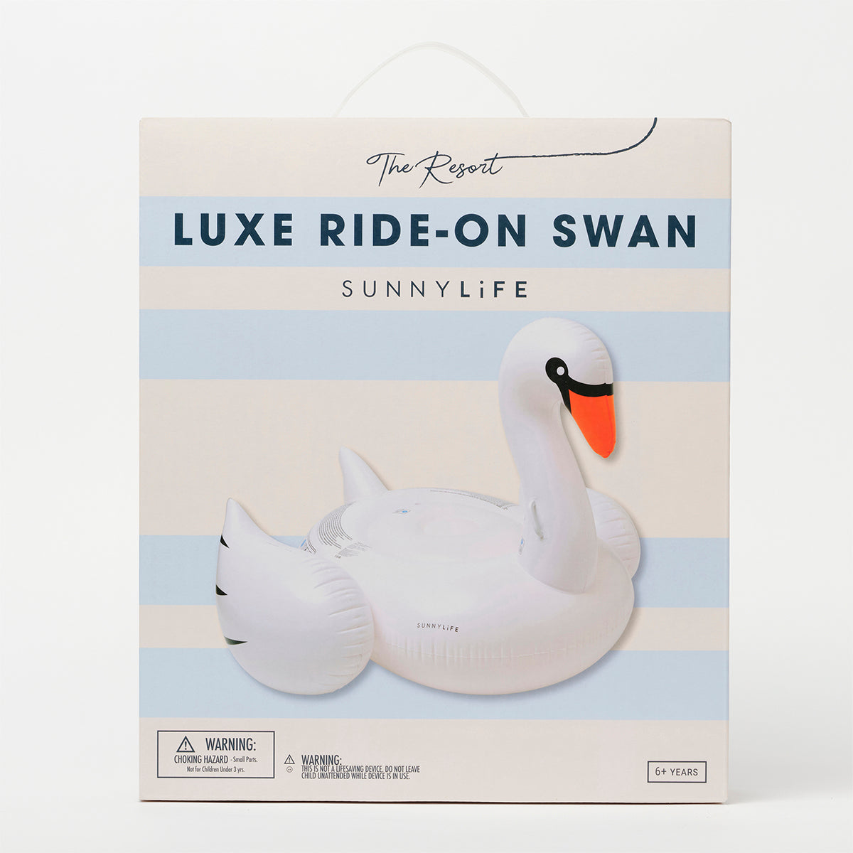 Sunnylife Resort Original Luxe Ride-On Flat Swan White on White