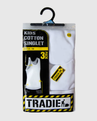 Tradie Boys 3 pk Rib Singlet