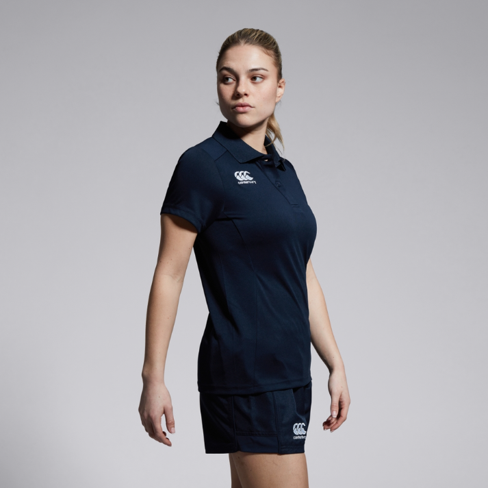 Womens sport shirt navy, white logo