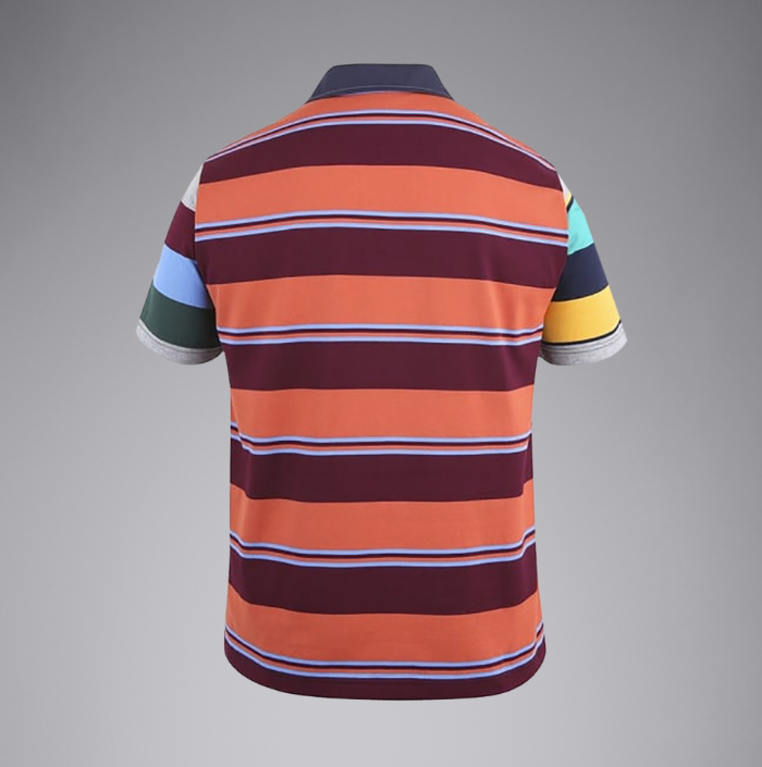 Multicolored striped polo shirt