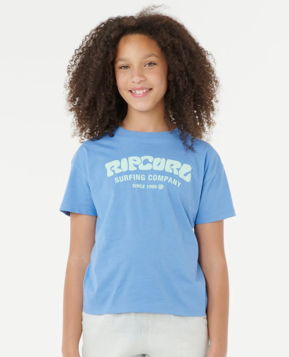Surf Puff Relaxed Blue Tee Girls
