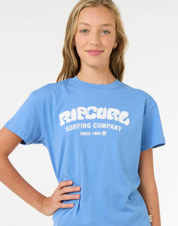 Surf Puff Relaxed Blue Tee Girls