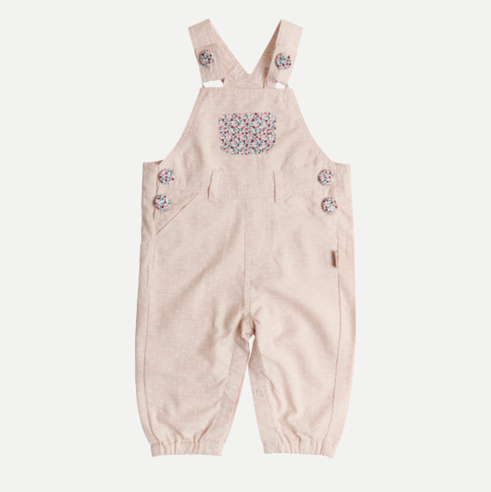 Love Henry Baby Girls Layla Dungaree in Pink Spot