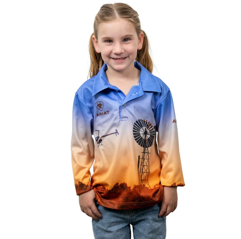 ariat fishing shirt, ariat kids shirt, windmill shirt, fishing shirt, ariat kids, the conron store, grenfell nsw