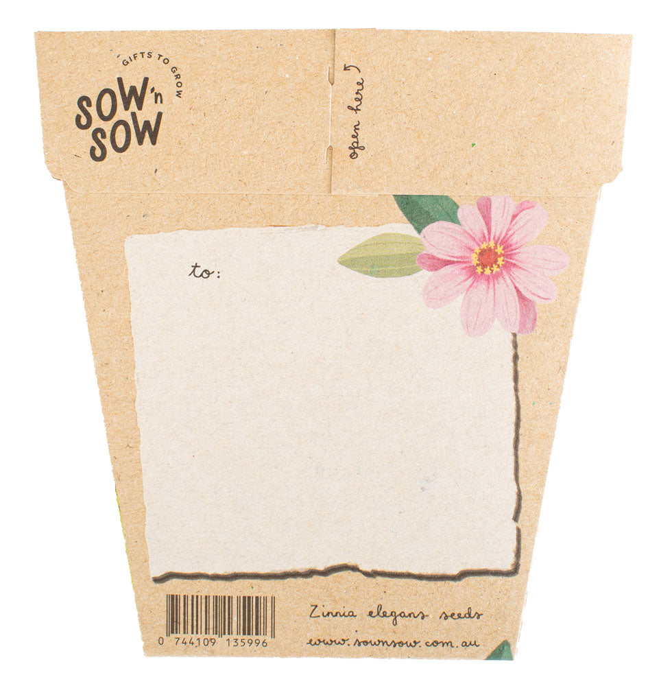 TCCS Sow 'n Sow Happy Birthday Zinnia Gift of Seeds