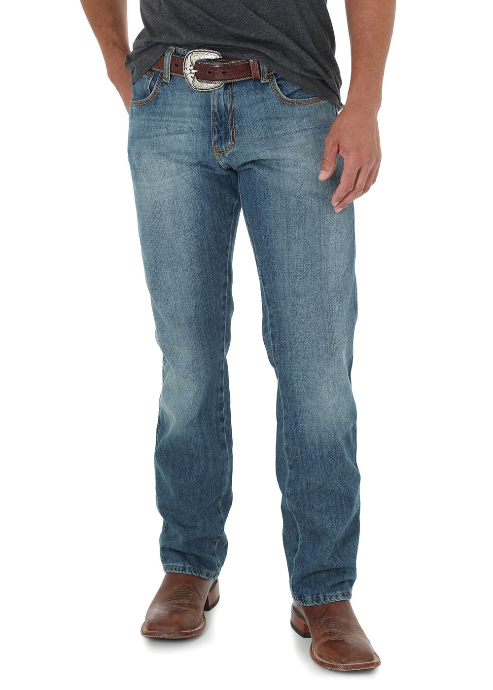 Wrangler Mens Retro Slim Straight Jeans - Rocky Top - 34" Leg