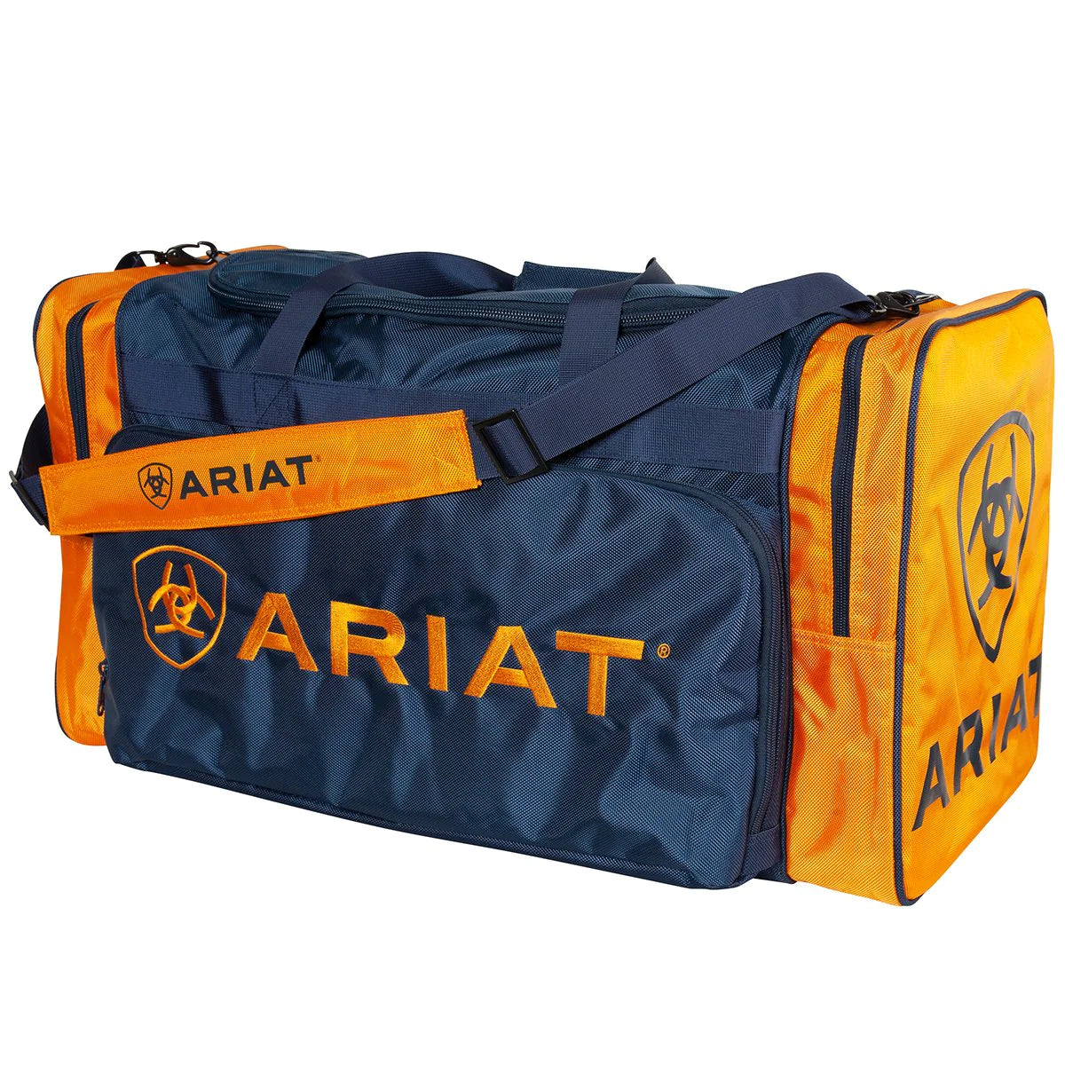 ariat gear bag, ariat weekend bag, ariat overnight bag, navy orange ariat bag, the conron store, grenfell nsw