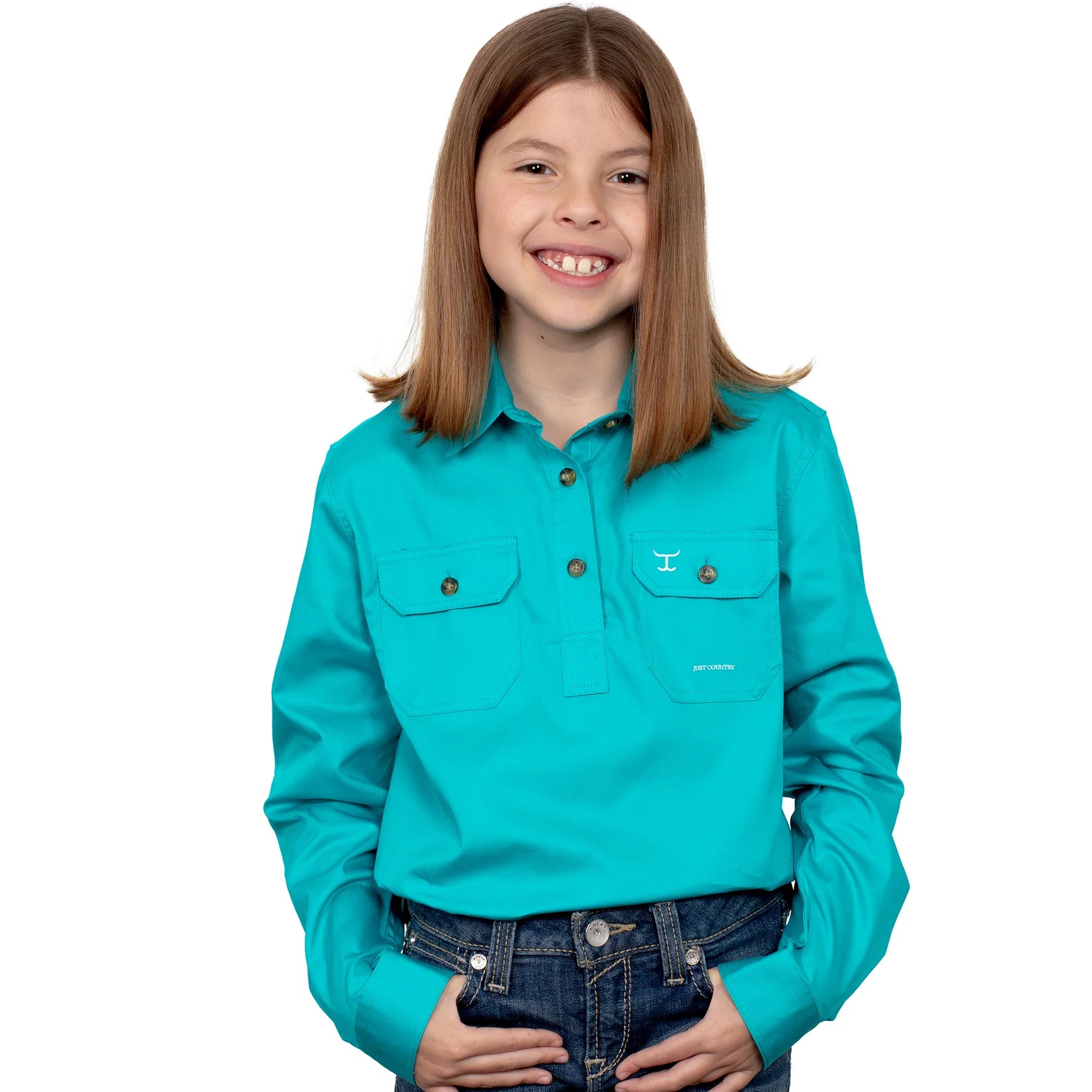 Just Country Girls Kenzie Half Button Workshirt