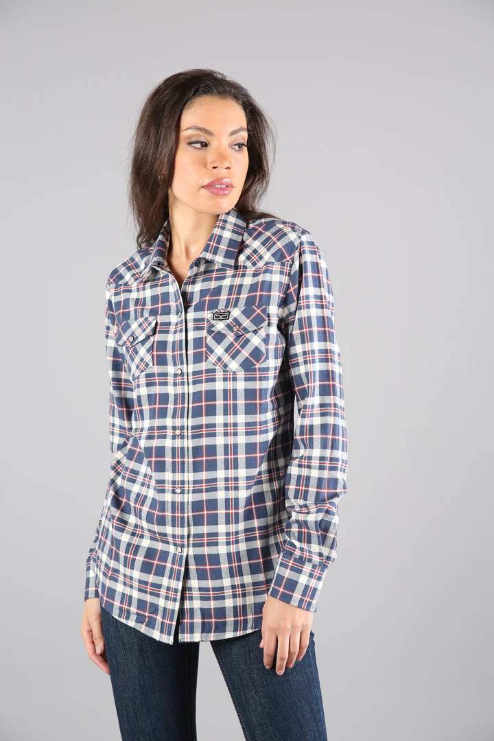 Kimes Ranch Jeans Australia Womens San Mateo Flannel Shirt Pewter Yellowstone
