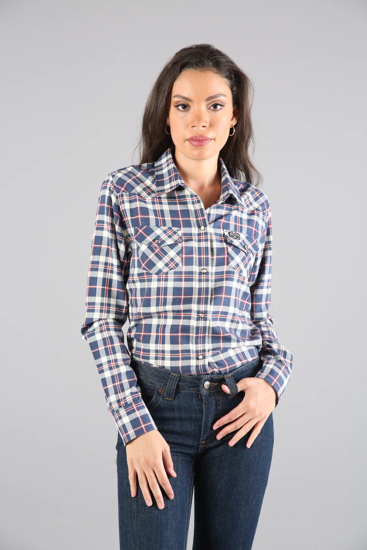 Kimes Ranch Jeans Australia Womens San Mateo Flannel Shirt Pewter Yellowstone