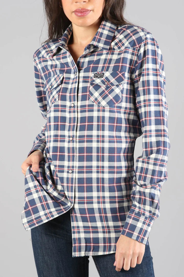 Kimes Ranch Jeans Australia Womens San Mateo Flannel Shirt Pewter Yellowstone