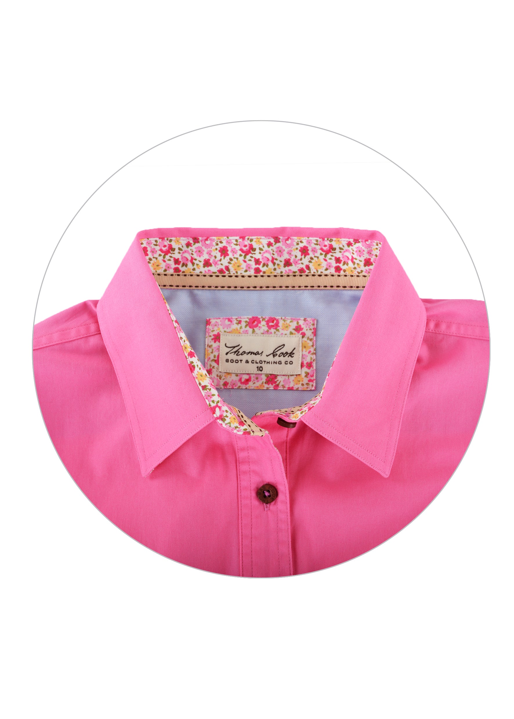 thomas cook womens work shirt, thomas cook pink, thomas cook collared shirt, thomas cook womens shirt, grenfell nsw, the conron store