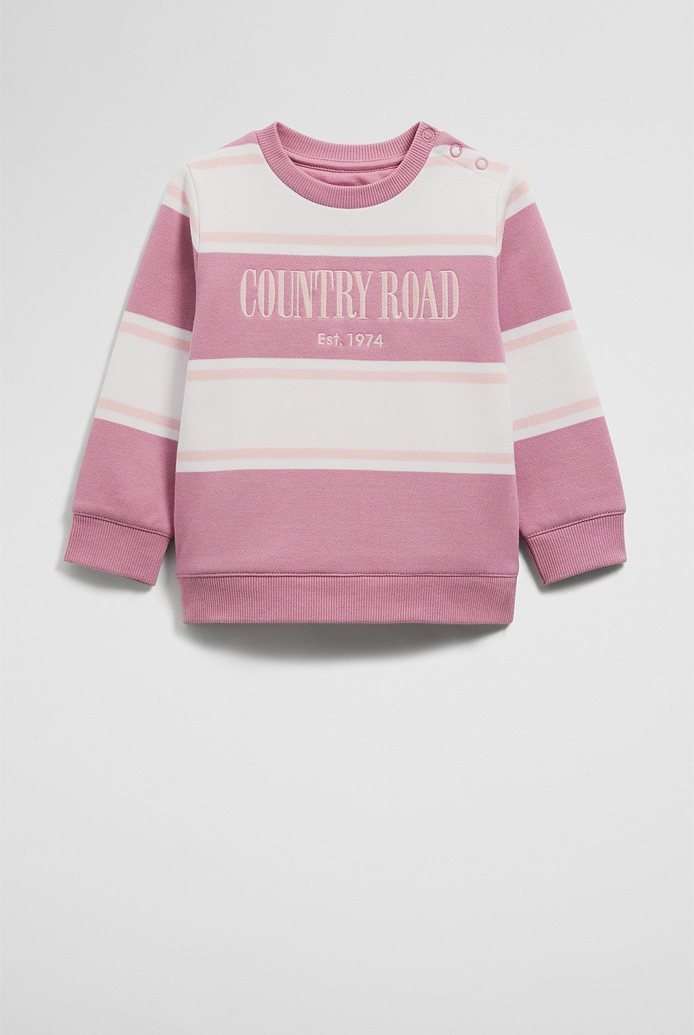 Country Road Baby Verified Australian Cotton Heritage Sweat in Pink Stripe