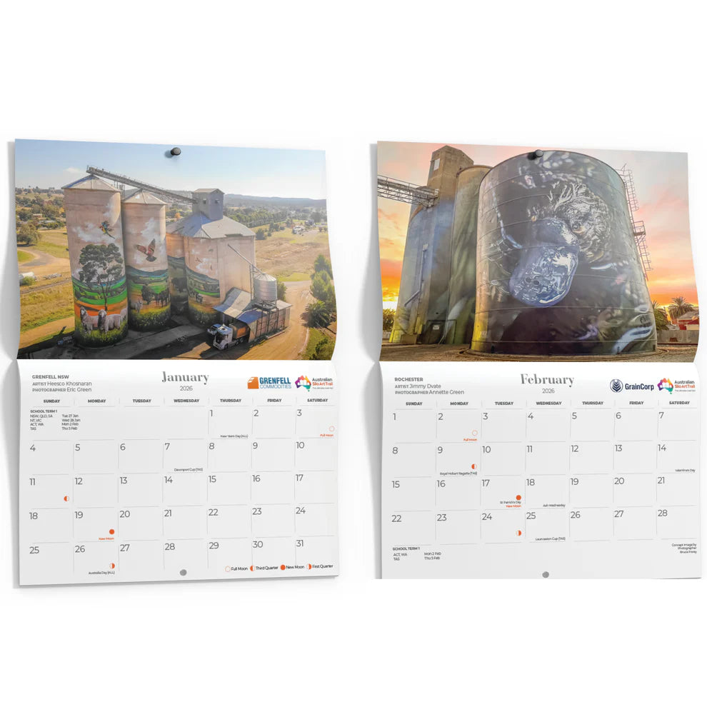 Silo Art Trail Wall Calendar 2026
