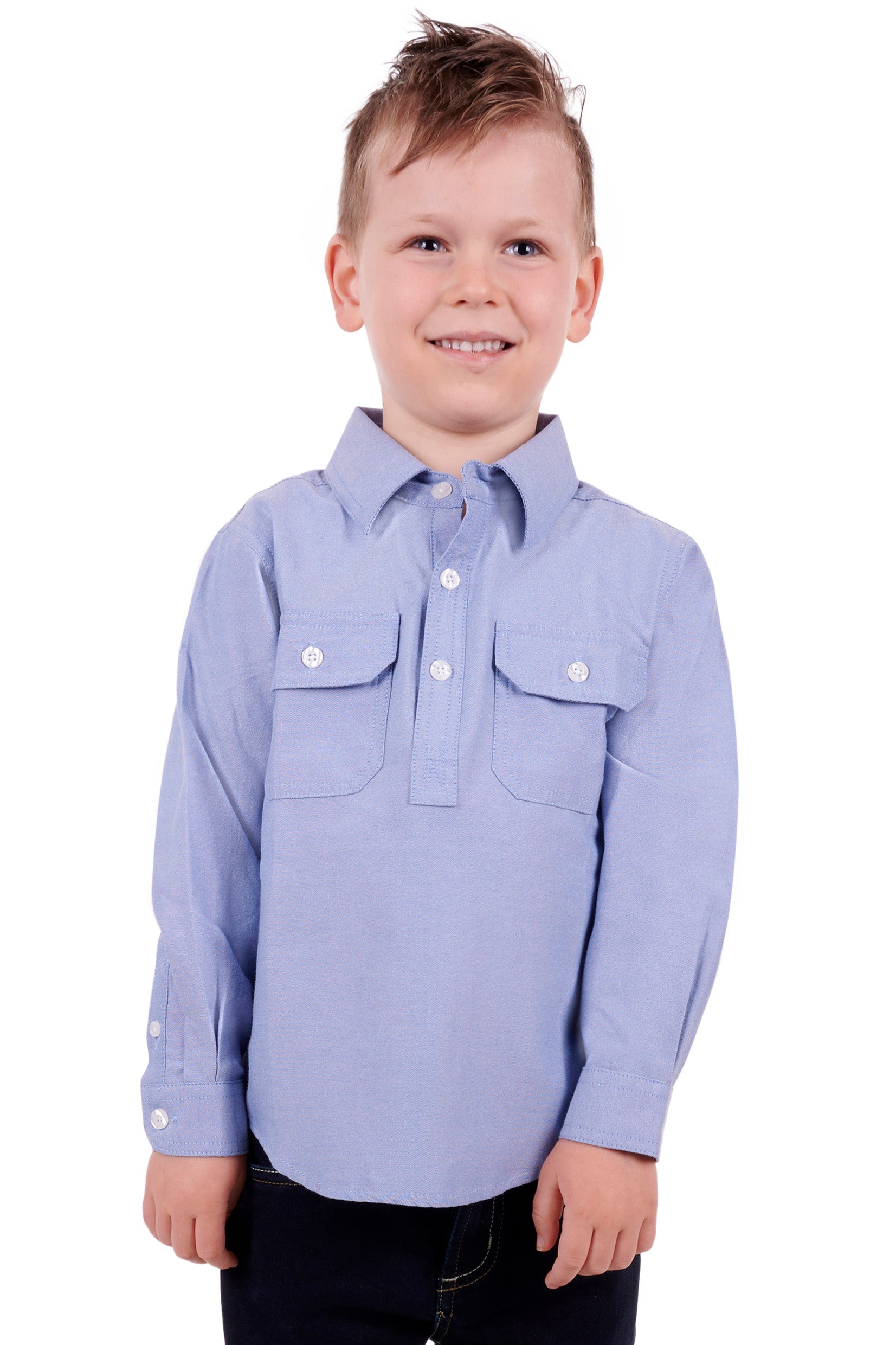 Thomas Cook Hard Slog Kids Jackson Half Placket Long Sleeve Shirt