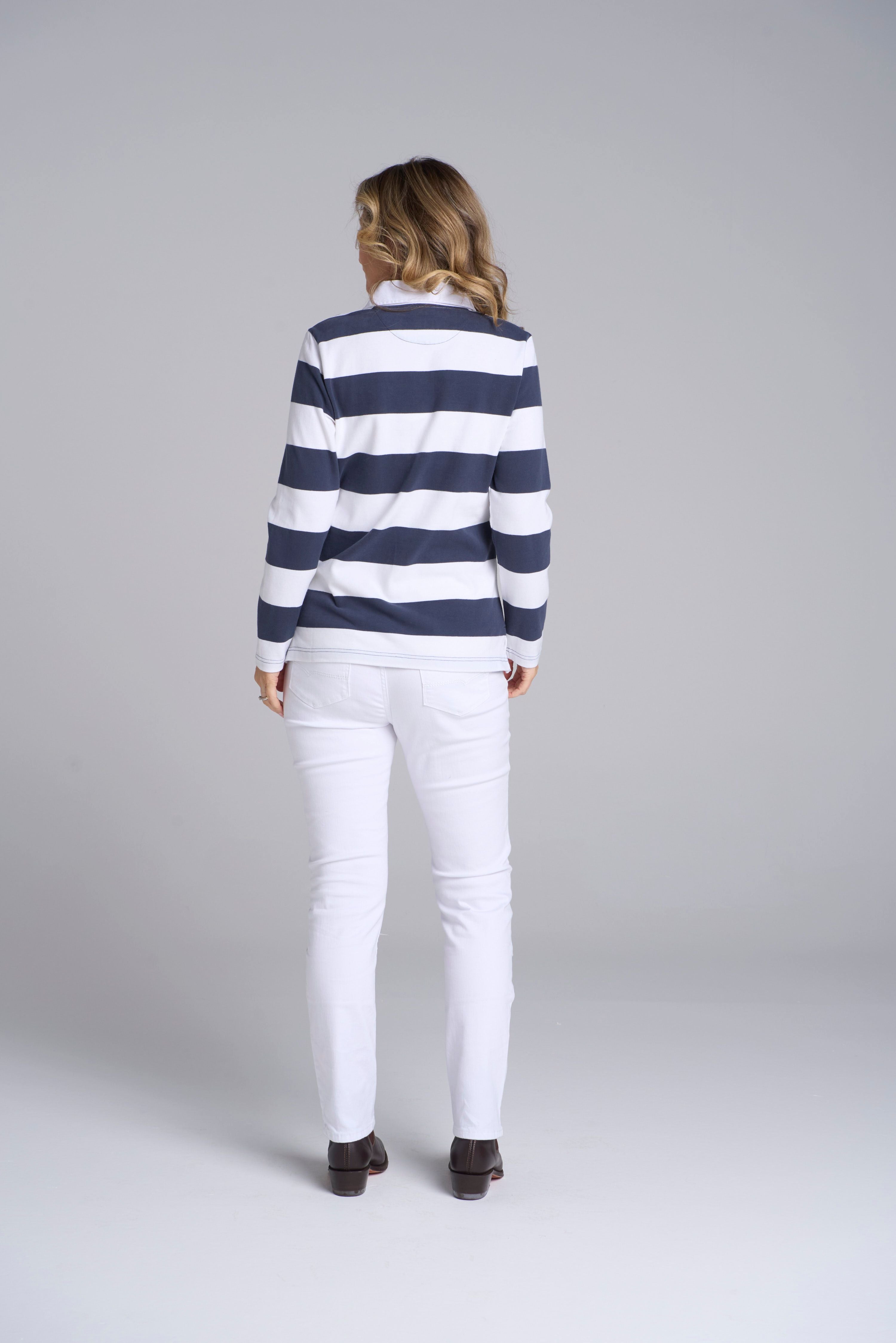 Goondiwindi Cotton Block Stripe Rugby Jumper