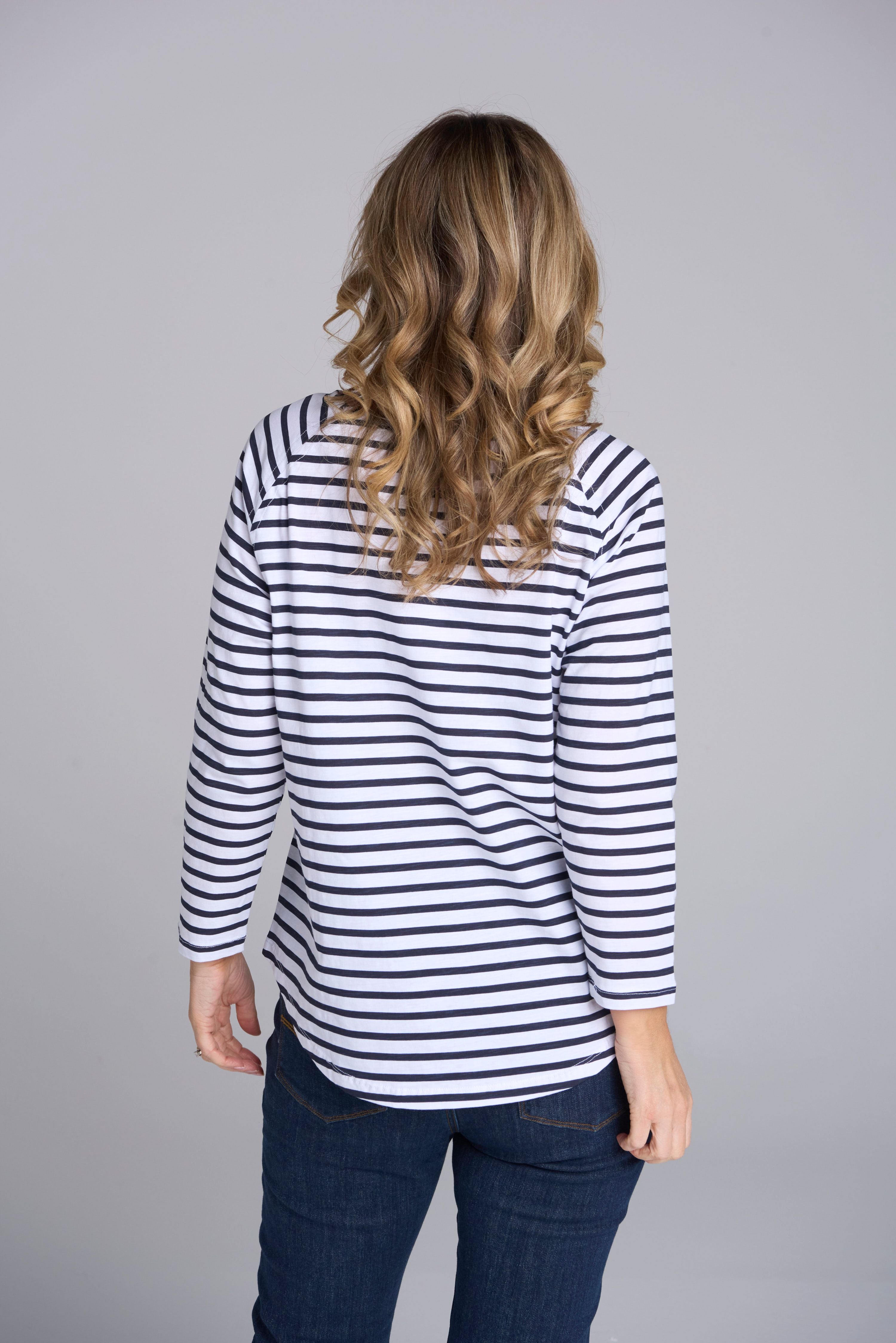 Goondiwindi Cotton Women's Stripe Raglan Long Sleeve