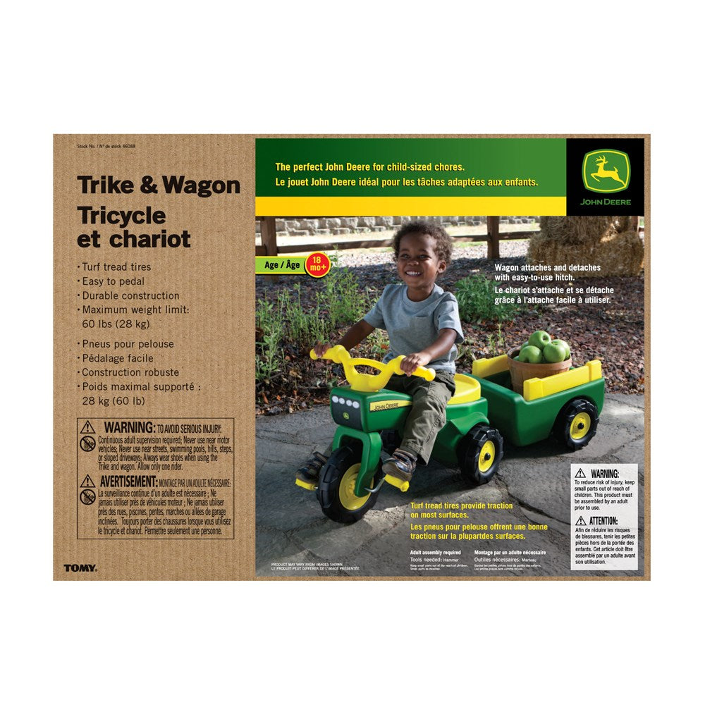 John Deere Pedal Trike with and Wagon (18m+)
