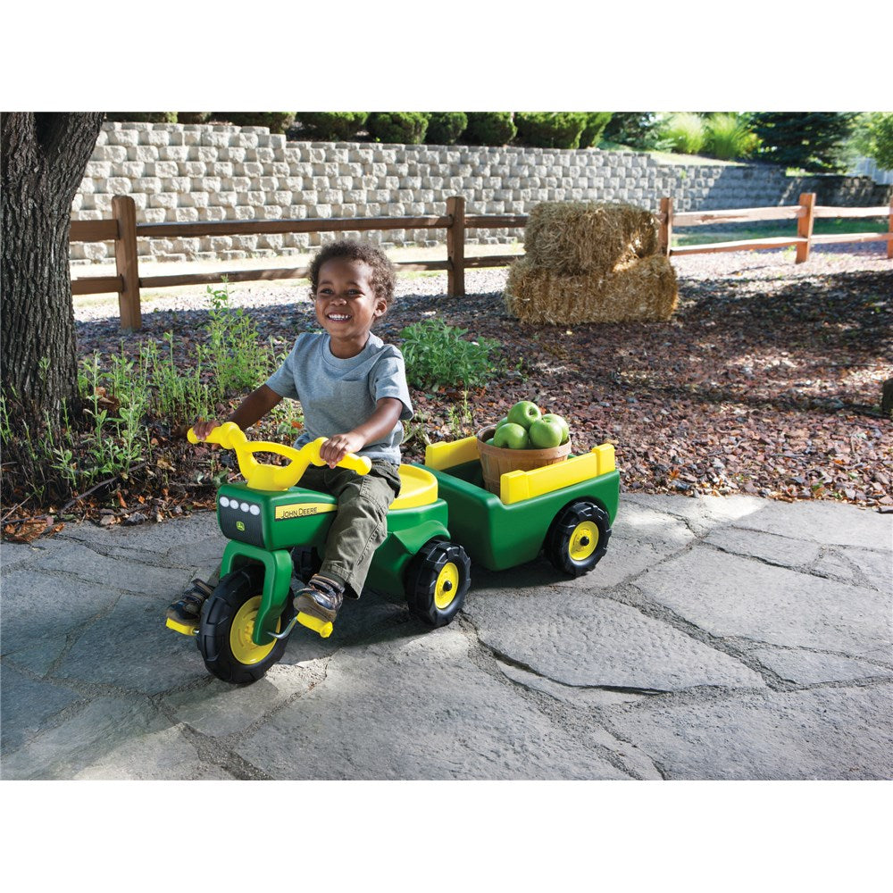 John Deere Pedal Trike with and Wagon (18m+)