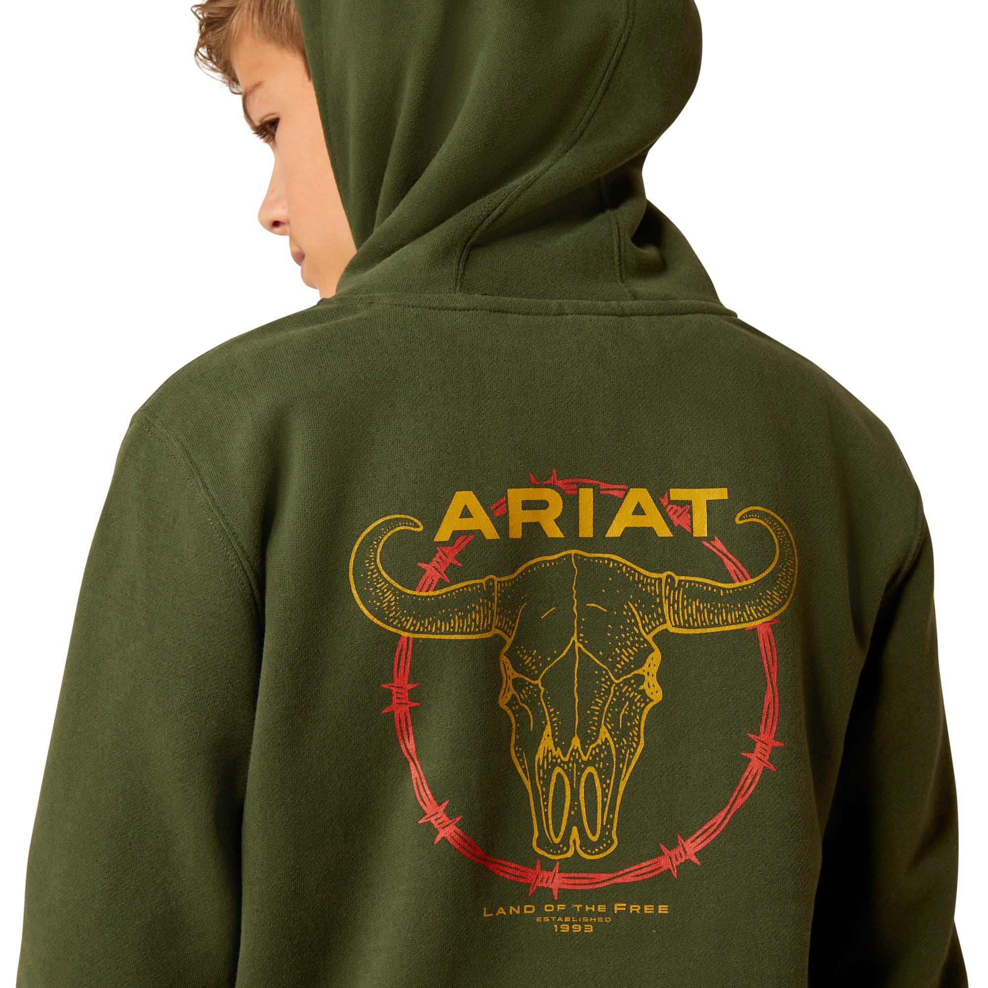 Ariat Boys Barbwire Skull Hoodie