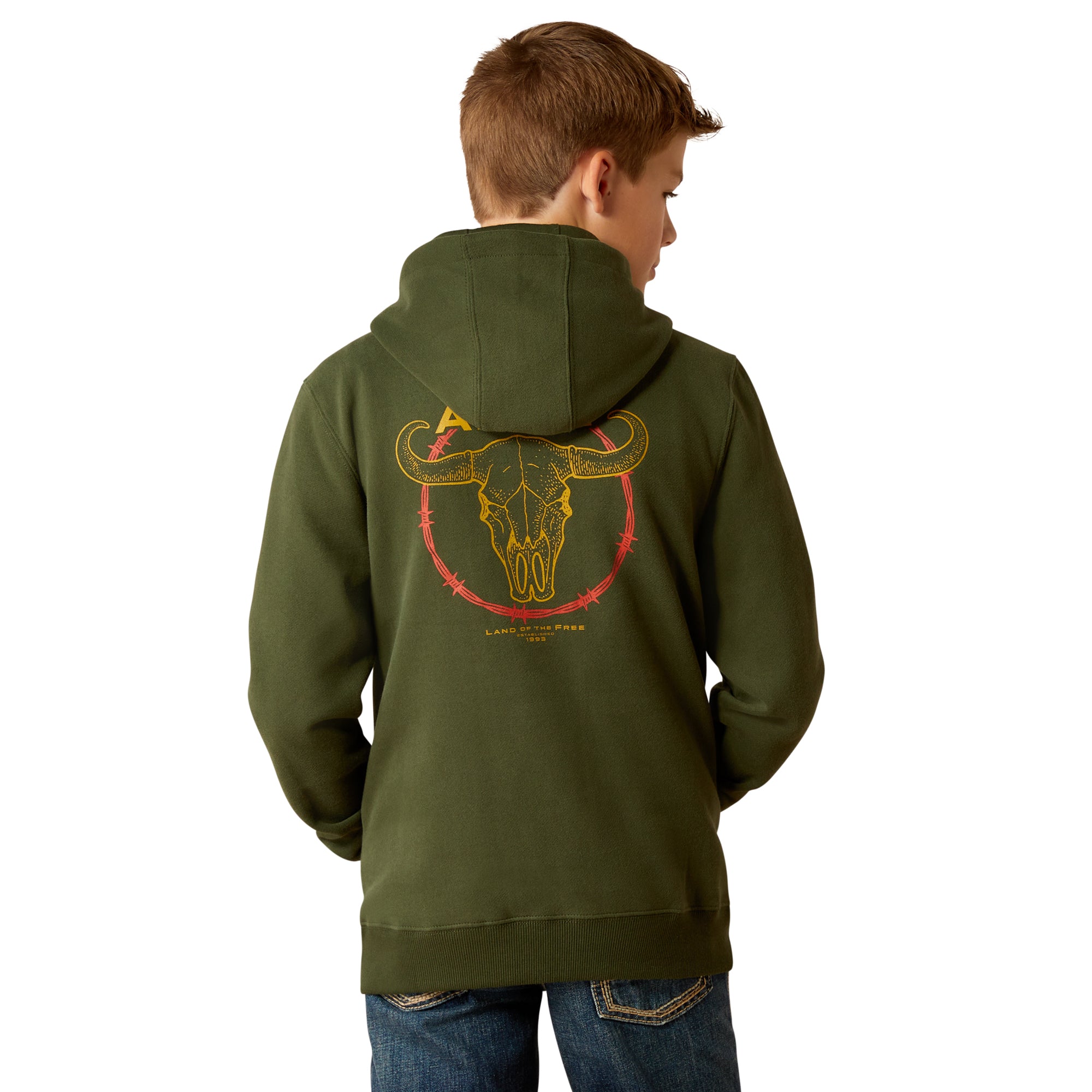 Ariat Boys Barbwire Skull Hoodie