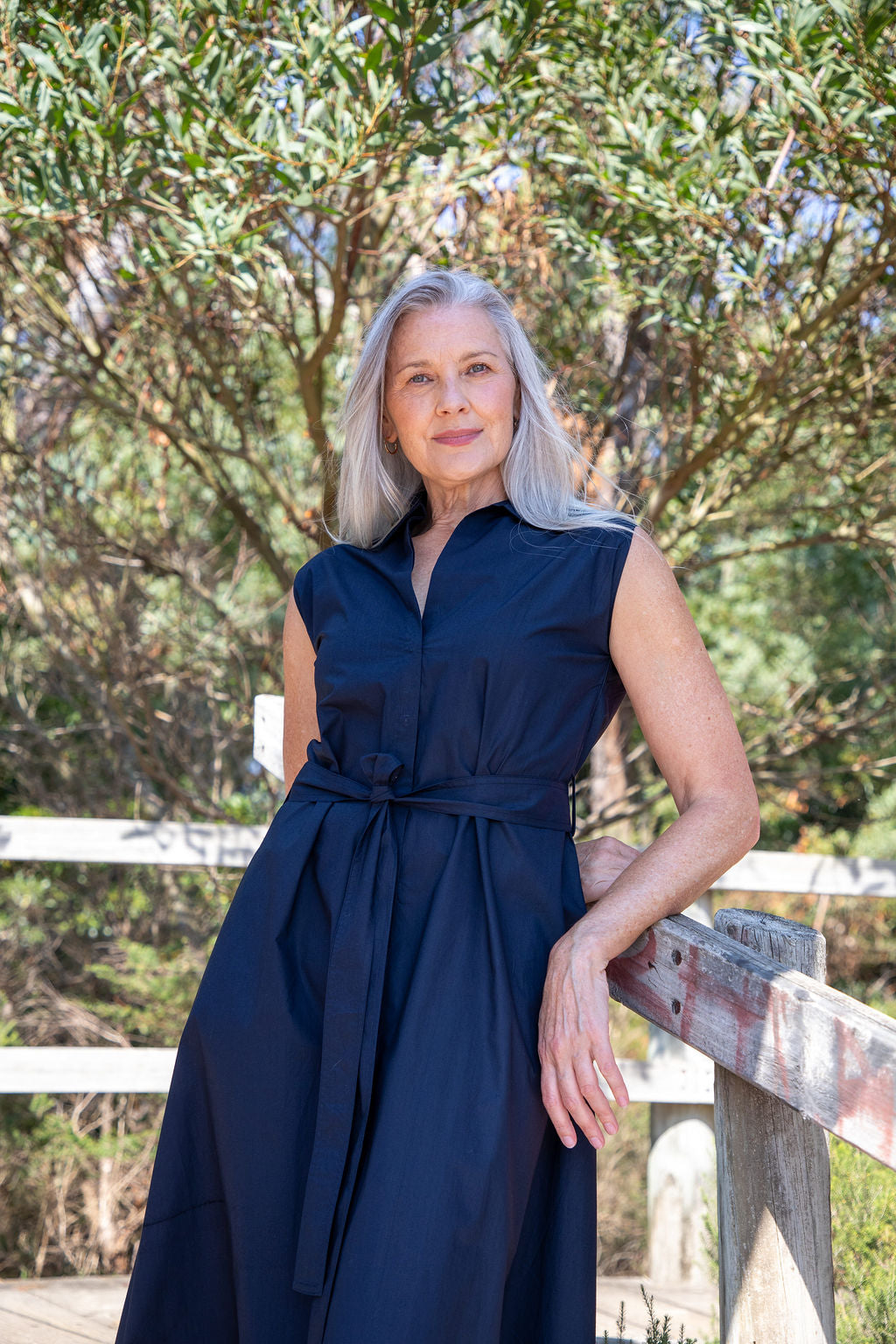 Goondiwindi Cotton A Line Sleeveless Shirt Dress