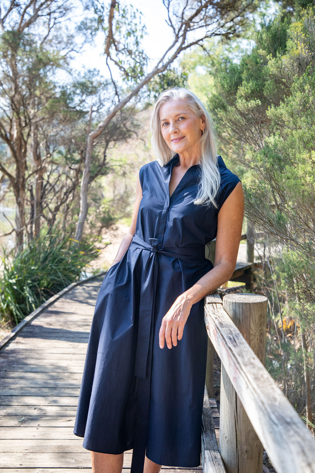Goondiwindi Cotton A Line Sleeveless Shirt Dress