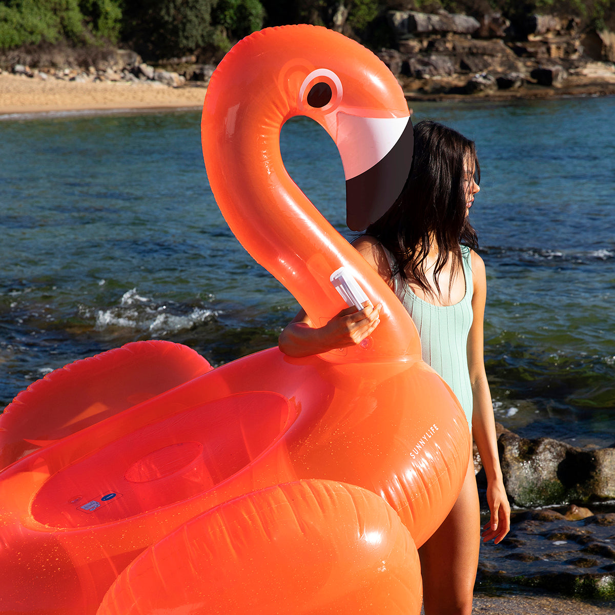 Sunnylife Luxe Ride-On Swan Float in Rosie Watermelon