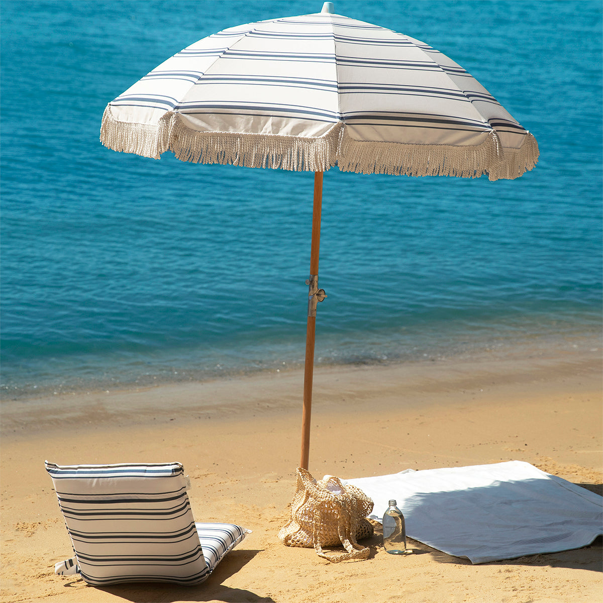 SunnyLife Luxe Beach Umbrella Coastal Blue
