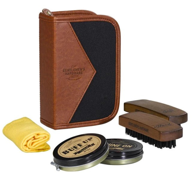 Gentlemen's Hardware Charcoal Canvas Shoe Shine Kit