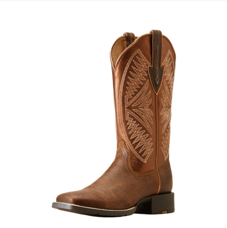 Ariat Women's Round Up Ruidoso Boot - Pearl/Burnished Chesnut