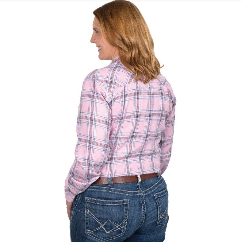 Just Country Womens Brooke Workshirt Flannel in Dusty Rose