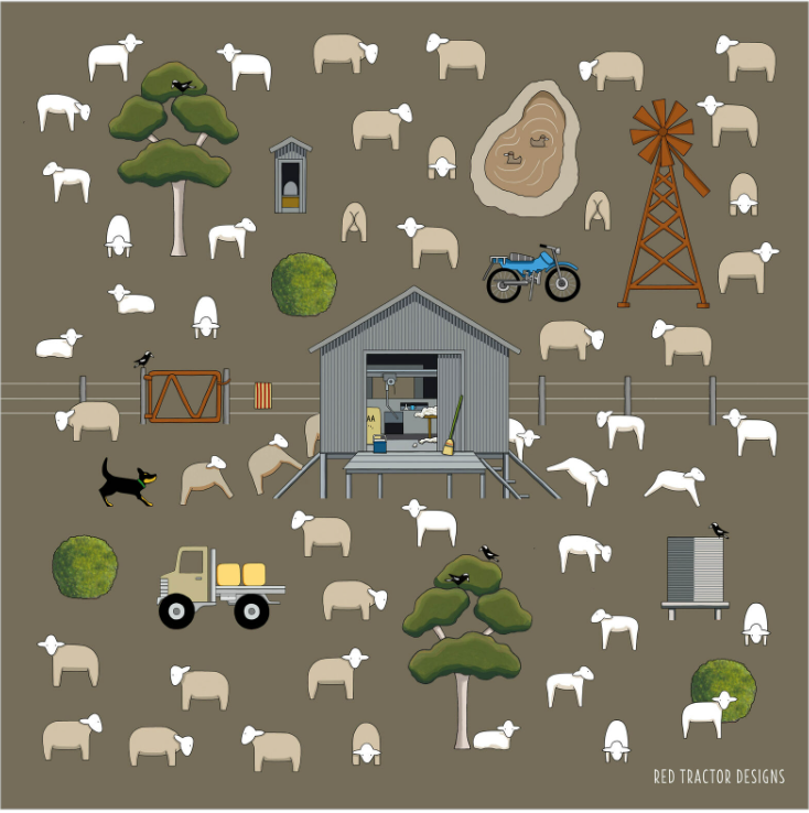 Red Tractor Designs Cotton Hanky