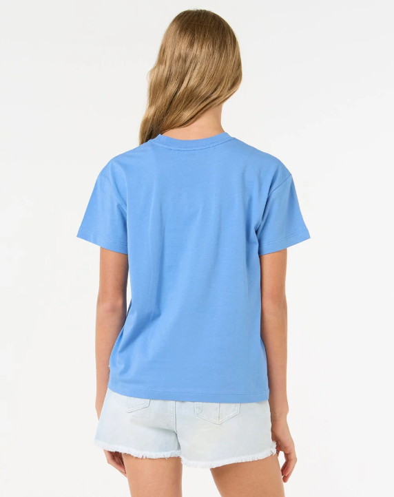 Surf Puff Relaxed Blue Tee Girls