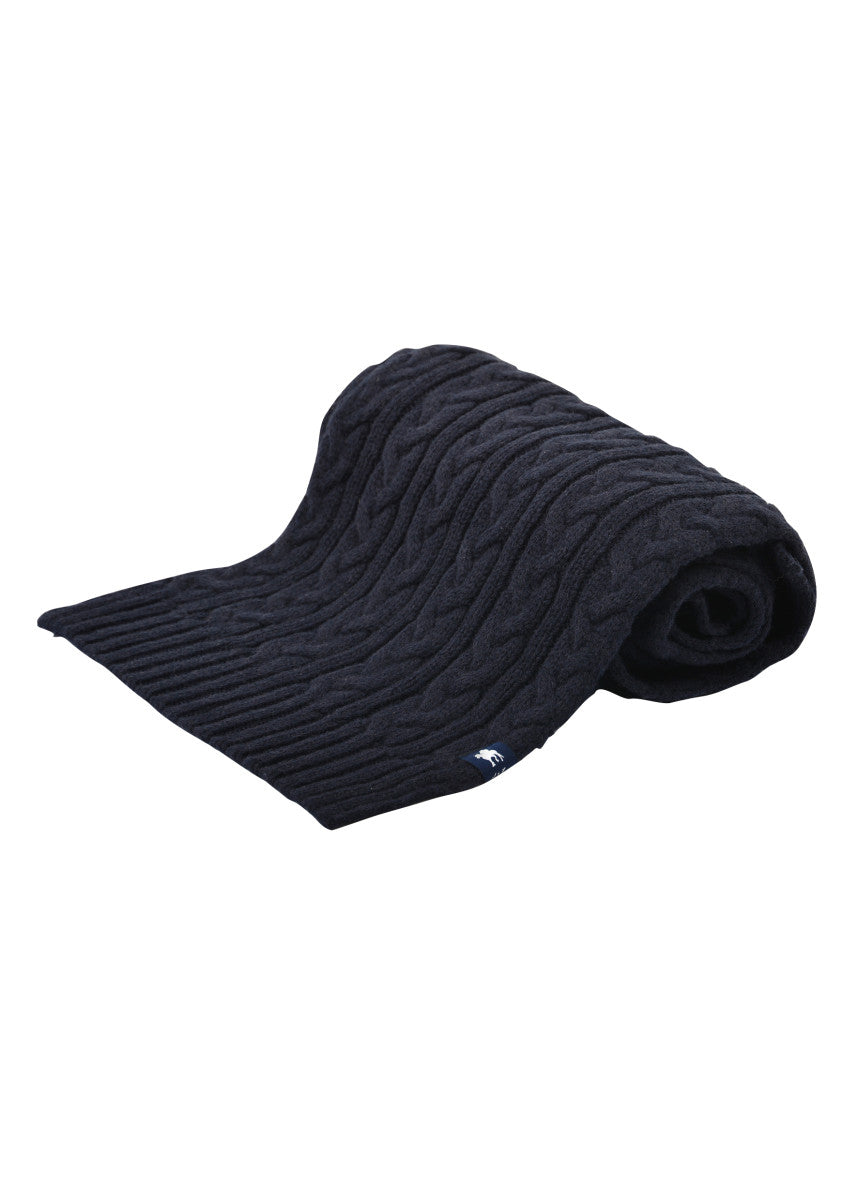 Thomas Cook Cable Knit Navy Scarf