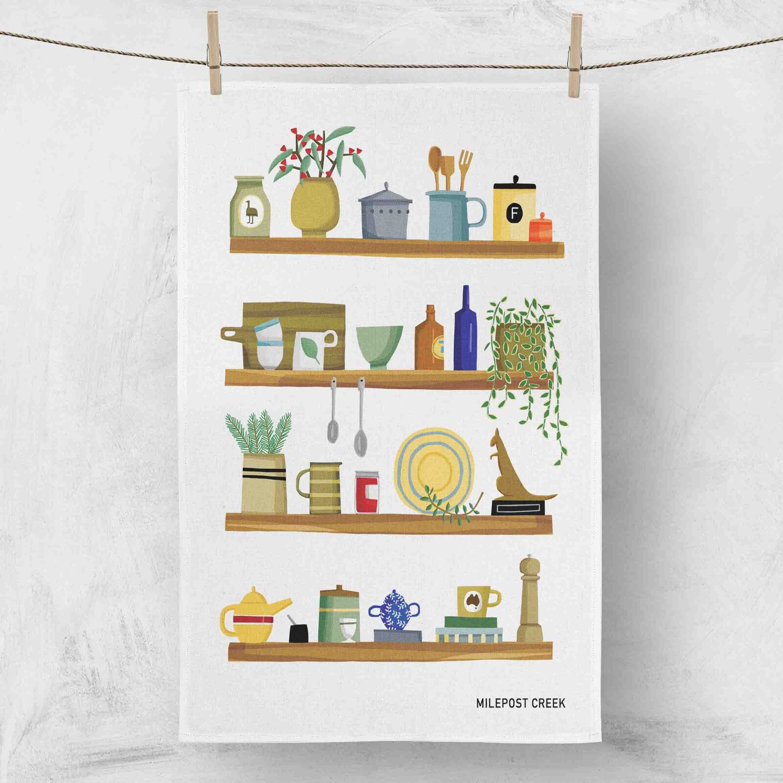 Red Tractor Designs Linen Tea Towel